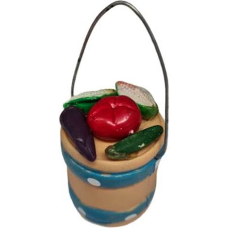 Cesto con ortaggi per decorazione presepe in miniatura (1/2)