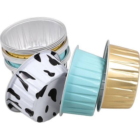 15 Einweg-Kuchenformen aus Aluminium, Cupcake-Förmchen für Desserts und Muffins, für die heimische Küche, 125 ml (1/5)