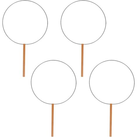 Cadre Rond pour éventail en Fer 4 pièces, Montage Facile, poignée Courte, pour Mariage, Festival et Amateurs de DIY (1/5)