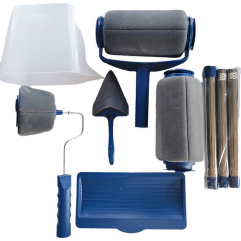 Ensemble de rouleaux à peinture sans joint pour peindre murs, portes, sols, plafonds, toits ou autres grandes surfaces, sans préparation, sans dégâts (6 pièces) (1/5)
