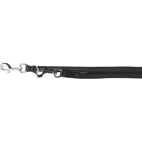 Active laisse réglable comfort, en cuir S-M: 2,00 M/20 mm, noir (1/2)