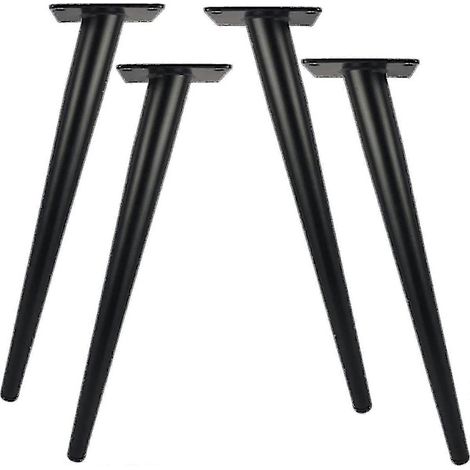Lot de 4 pieds de table en métal de 30 cm de long pour meubles modernes : commode, armoire, bureau, chaise, pouf. Supporte jusqu'à 800 kg.
