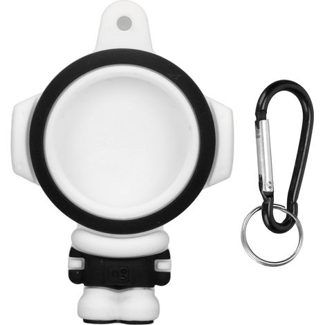 Étui de protection en silicone SIKAI pour Apple AirTags Tracker, porte-clés magnétique en forme de tête d'astronaute, noir et blanc (1/5)