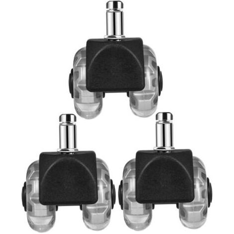 3 pièces Lot de Roulettes Pivotantes Robustes pour Chaise de Bureau et Fauteuil Gamer Roues de Remplacement Silencieuses pour Meubles et Petits Appareils (1/5)