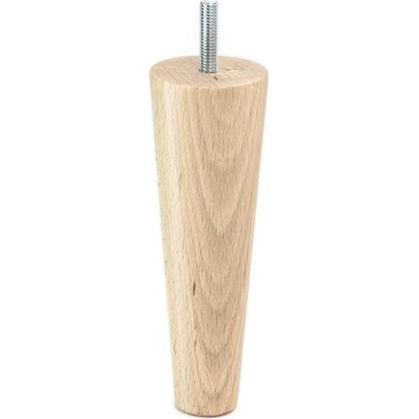 Q&Q pata madera conica h150 m8 natural , Pata de padera cónica para sofá o mueble de la marca Q&Q. Está fabricada en España con material madera y acabado en haya natural.