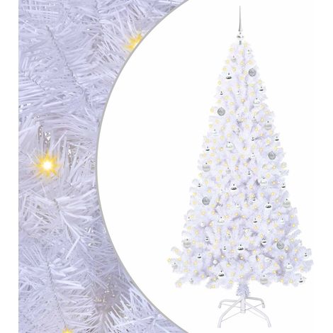 Sapin de Noël artificiel avec 300 LED Blanc 210 cm PVC et Acier vidaXL