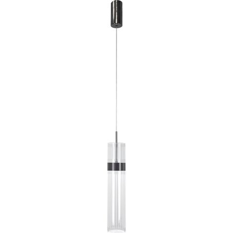 Moderne dekorative Hängelampe, transparentes Rohr, Graphitelemente, 6-W-LED mit variabler Farbtemperatur, Umgebungslicht Prestige (1/5)