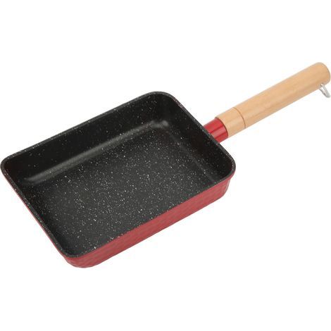 Poêle à omelette japonaise Tamagoyaki. mini poêle antiadhésive multifonctionnelle. compatible induction. gaz et universelle. rouge (1/4)