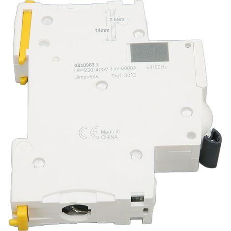 Leitungsschutzschalter für Wohngebäude, 1-polig, doppelt verriegelbar, mehrfacher Schutz, Fehlerstromschutzschalter, 230 V/400 V Wechselstrom, 63 A (1/5)