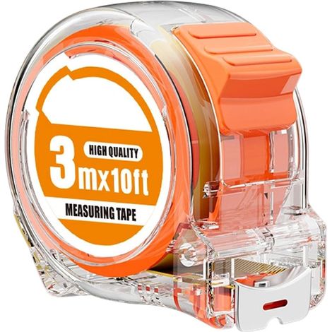 Mètre ruban en acier inoxydable avec boîtier transparent 300/500/750/1000 cm de longueur au choix pour la menuiserie Règles de mesure pour la construction Ruban haute visibilité (1/5)