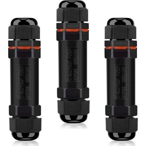 Boîte de Dérivation Étanche IP68 Lot de 3 Connecteurs pour Câbles 6-12mm 3 Fils Extérieur (1/4)