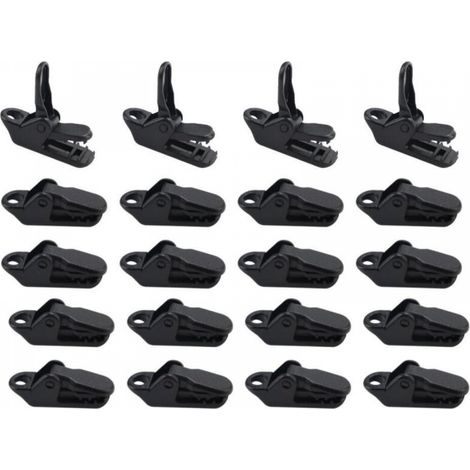 50 Pièces Clips de Bâche, Auvent Clip, Tente en Plastique pour Camping Canopy Clips de Bâche Auvents, Noir (1/5)