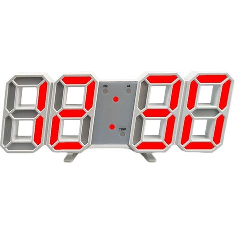 Réveil électronique 3D, horloge numérique LED murale, horloge électronique LED lumineuse moderne, affichage de la date et de la température. (1/5)