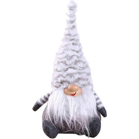 Ornements de Noël faits main, gnome Père Noël Tomte Nisse, décoration de table, peluche, cadeau de Noël (motif rayé)