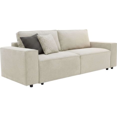 Sofá Cama Dutch para Salón Comedor Estilo Contemporáneo en Color Beige de 3 Plazas y con Arcón 239 cm (1/5)