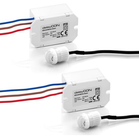 Detector de movimiento infrarrojo mini 2X - Interior, alcance de 6 m a 360°, diseño compacto, casi invisible, IP44, montaje empotrado, color blanco (1/4)