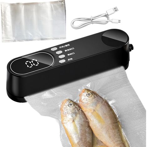 Petite machine d'emballage sous vide Outil compact pour le conditionnement des aliments - Machine d'emballage sous vide compacte pour l'alimentation, la maison, les hôtels, les restaurants, les appar (1/5)