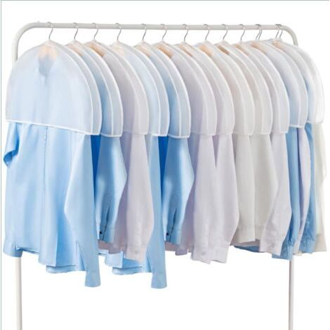 Lot de 12 housses d'épaule respirantes anti-poussière pour vêtements avec soufflet de 5 cm pour costumes, manteaux, vestes et robes (1/5)