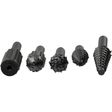 Lot de 5 fraises assorties pour bois - pour brunissage polissage gravure meulage limer ébavurage menuiserie - outil rotatif pour mandrin visseuse perceuse - en acier (1/3)