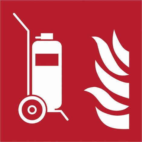 Pannello adesivo antincendio ISO 7010 "Estintore carrellato" - F009