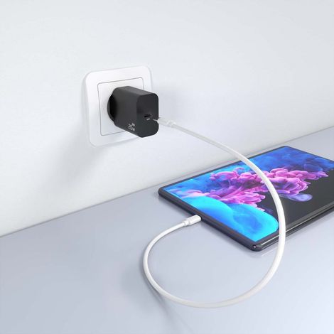 AISENS - CARGADOR GaN 20W, 1xUSB-C PD3.0, NEGRO (1/2)