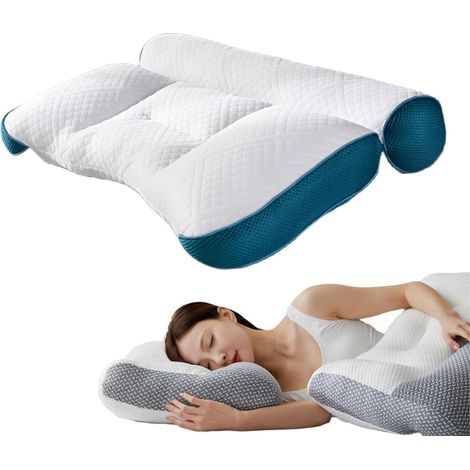 Oreiller 2024 en duvet d’oie et mousse mémoire 4D, soutien cervical orthopédique contre douleurs cou/épaules (1/5)