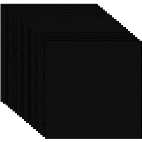 Lot de 20 Dalles de Sol Adhésives Noir 30x30 cm (1,8 m²) – Revêtement de Sol Vinyle PVC Imperméable pour Cuisine, Salle de Bain (1/5)