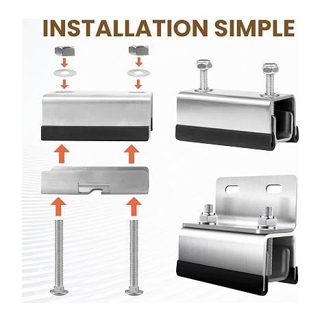 Van Roof Rack Mount Kit, 304 Stainless Steel Roof Rack Brackets, Solar Panel Mounting Brackets Compatible with ProMaster/Boxer/Ducato/Jumper Vans (1/4)