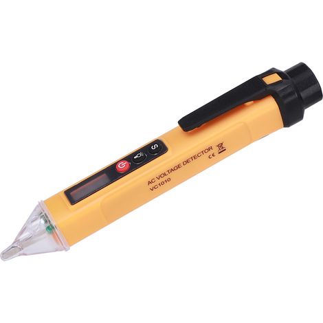 Stylo testeur de courant et de tension numérique sans contact, instrument de mesure AC121000V (jaune et noir) (1/5)