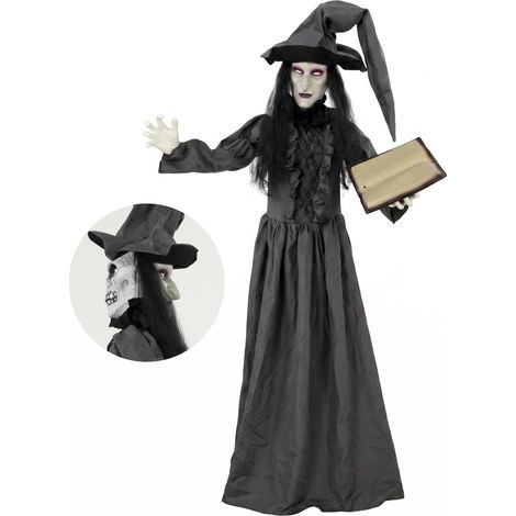 Beyamis 180 cm Halloween Animated Witch Décoration Taille de vie avec yeux brillants, son écarlate, toucher activé (1/5)