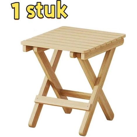 pièce - Tabouret pliant en bois massif - Taille moyenne - Portable pour l'extérieur - Chaise simple - Tabouret facile - Convient pour le salon, la chambre et l'extérieur - 282936 cm - Couleur naturell (1/5)
