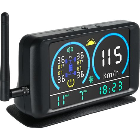 Système TPMS 4 Capteurs Solaires Écran Couleur 4,5" Alarmes Multiples pour Camping-Car et Voiture (1/4)