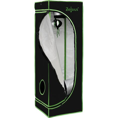 Zelsius Armario de cultivo 60 x 60 x 120 cm negro/verde Cultivo de plantas de interior