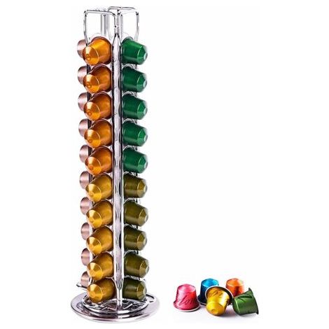 Applicable Support Capsules , Porte Dosette Capsules Café Rotatif 360 Degrés, Distributeur de Capsule Range, Rangement Capsules Presentoir - pour 40 Pièces (1/5)