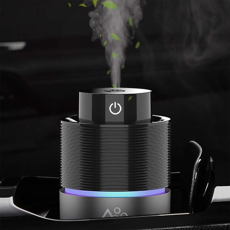 Cool Mist Humidifier for Car, Cool Mist Humidifier for Bedroom Travel, USB Aromatherapy Essential Oil Diffuser 200ml for Vehicle, Home, Office (Gray) (1/5)