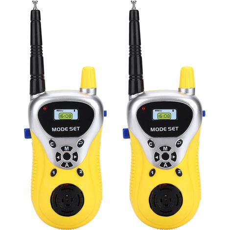 Talkie-Walkie Enfant - Communication Sans Fil 20-30 M - Pour Cour et Intérieur - Jaune - 2 Pièces (1/5)