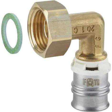 Coude Turatec multicouche écrou tournant femelle 26x34 diamètre 26mm.