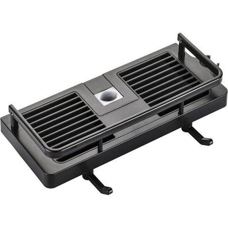 Étagère Douche Porte Savon sans Percage, Crochets et Porte Serviette Murale Antirouille Auto-adhésif Support Noir 21MM-25MM (1/5)