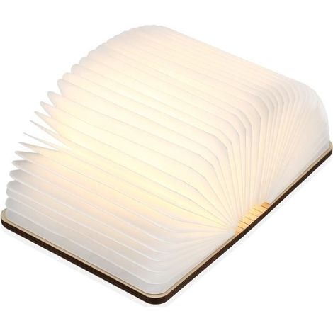 Salon Décor Lampe de Pliant Livre M - 001 USB Rechargeable Chaud LED En Bois Bureau Lampe de Nuit pour De Noël - Blanc