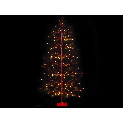Alberi rossi luminosi da 1,80 metri con 232 lucine LED bianco caldo e 107 rami. Adatti all'uso interno ed esterno, M 1,80 H