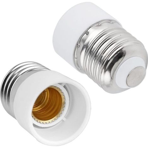 E27-auf-E14-Fassungsadapter, E27-auf-E14-Fassungskonverter, E27-auf-E14-Adapter für E14-LED-Lampen, Glühlampen, Halogenlampen und Energiesparlampen, 2er-Pack (1/5)