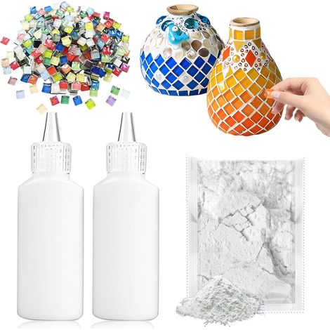 Colle Mosaique, Kit Mosaique Adulte, Contient Colle Mosaique, Pate a Joint Mosaique, Mosaique Carrelage, pour Décoration, Mosaique Artisanat de Bricolage Amusant, Cadeaux de Vacances (1/5)