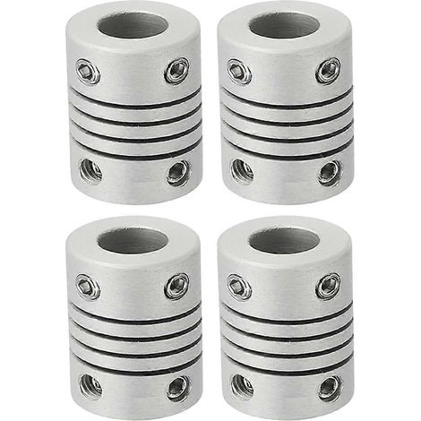 Flexible Wellenkupplungen, 4 Stück, Aluminiumlegierung, 3 mm bis 6 mm Verbinder für 3D-Drucker, CNC-Maschine, Motorführung D19 x L25 mm