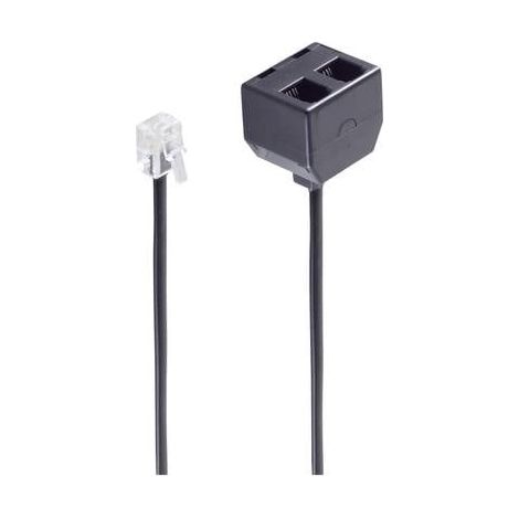 SHIVERPEAKS WESTERN ADAPTATEUR [1X RJ10 MÂLE 4P4C - 2X RJ10 FEMELLE 4P4C] 0.15 M NOIR BS71231-4