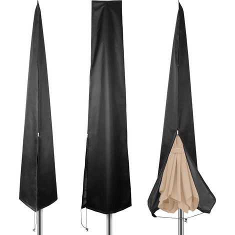 Sonnenschirm Schutzhülle 210D Oxford Tuch Wetterfest und UV-schützende Sonnenschirmhülle Ampelschirm Schutzhülle 183 25 35cm, Schwarz (1/5)