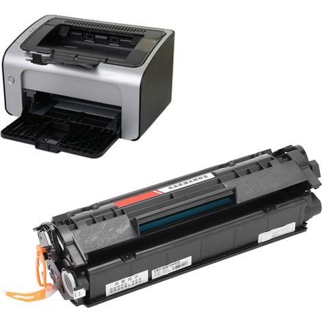 Cartouche de toner compatible avec les imprimantes laser HP Q2612A (grille couleur), cartouche de toner facile à recharger, cartouche d'encre HP1018, m1005mfp, cartouche de toner à séchage par coloran (1/5)