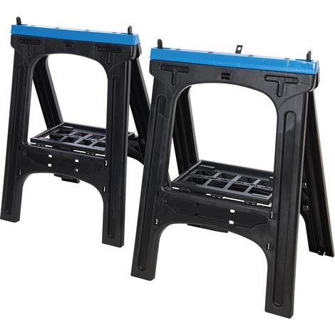 Lot de 2 chevalets treteaux robustes anti derapants repliables charge 200 kg