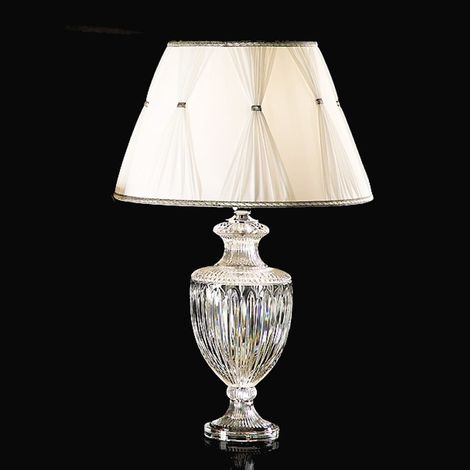 Abat-jour classica lampadari bartalini charlotte 1001 ltg e27 led cristallo seta lampada tavolo (1/5)