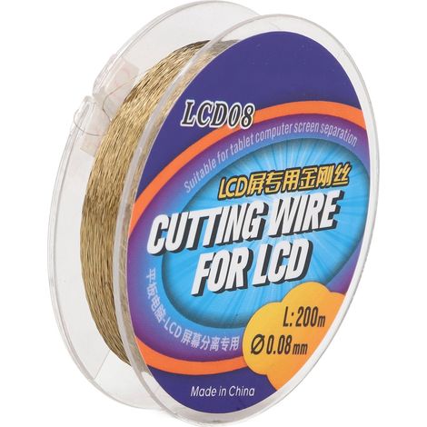 Fil de coupe pour écran LCD, 0,08 mm, 200 m de longueur, en acier haute dureté, outil de réparation de téléphones. (1/5)