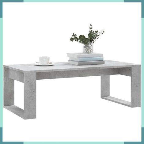 Table basse - 823362 - Gris béton - Bois d'ingénierie - 102x50x35 cm (1/5)